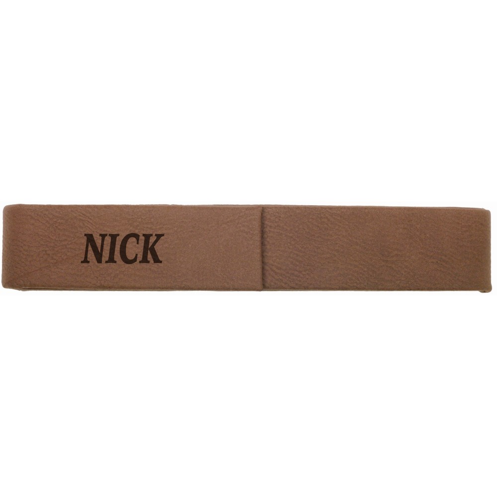 6 1/2" x 1" Dark Brown Laser engraved Leatherette Single Pen Case Custom Imprinted 6 1/2" x 1" Dark Brown Laser engraved Leatherette Single Pen Case Custom Imprinted