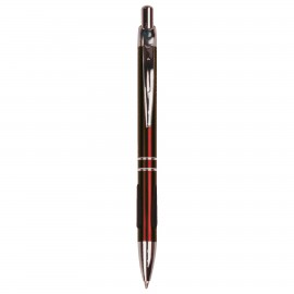 Logo Branded Burgundy with Silver Trim Pen with Gripper