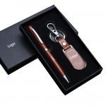 Logo Branded 2-Piece Gift Set Metal Signature Pen and Key Chain