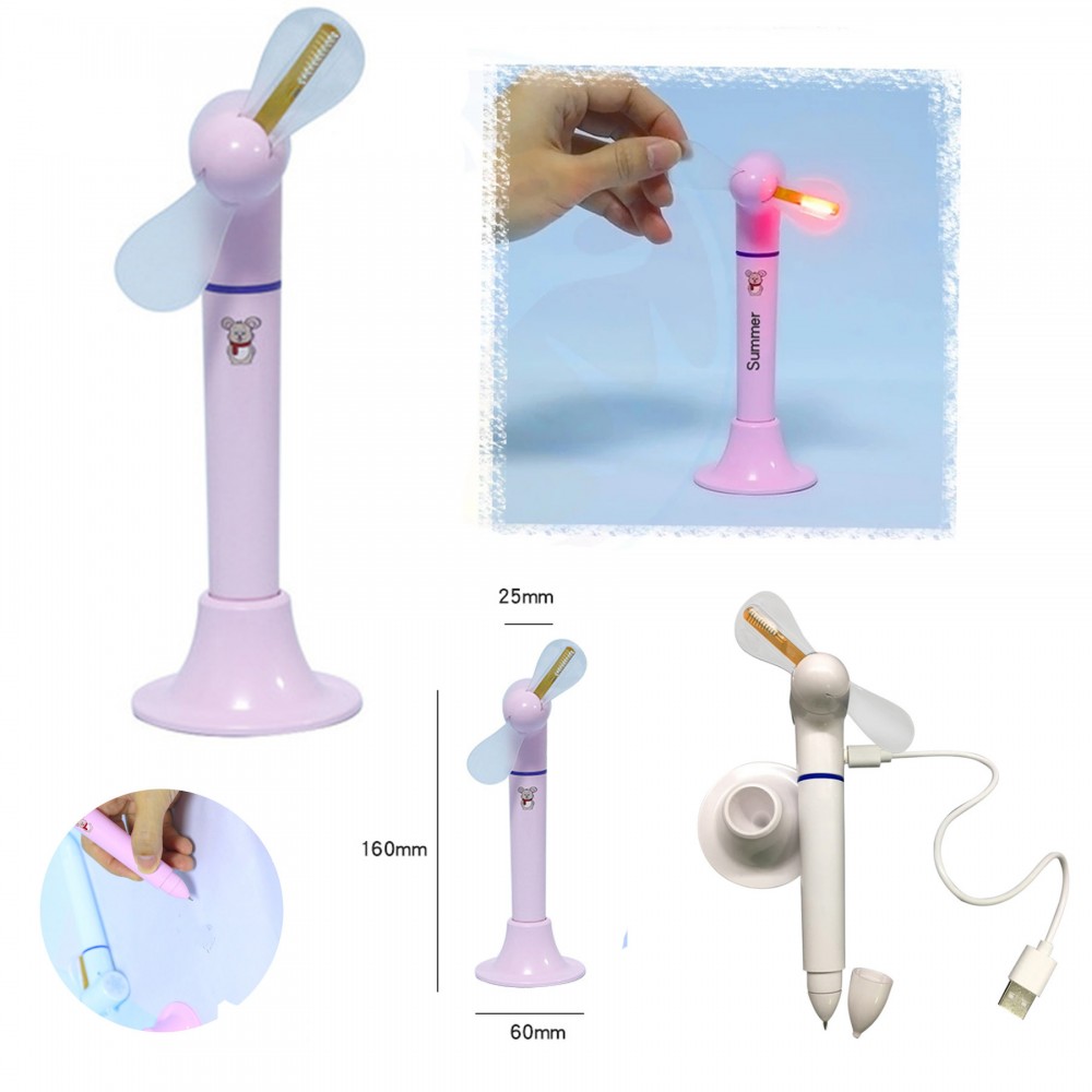 Custom Engraved Desktop Handheld Flashing Fan Pen Custom Engraved Desktop Handheld Flashing Fan Pen