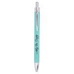 Custom Engraved Teal Leatherette Pen