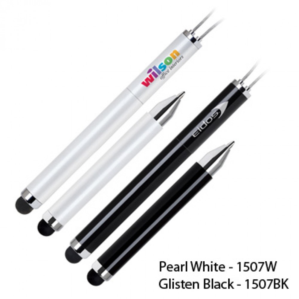 Magnetic Ballpoint And Stylus-pearl White(Engraved) Custom Engraved