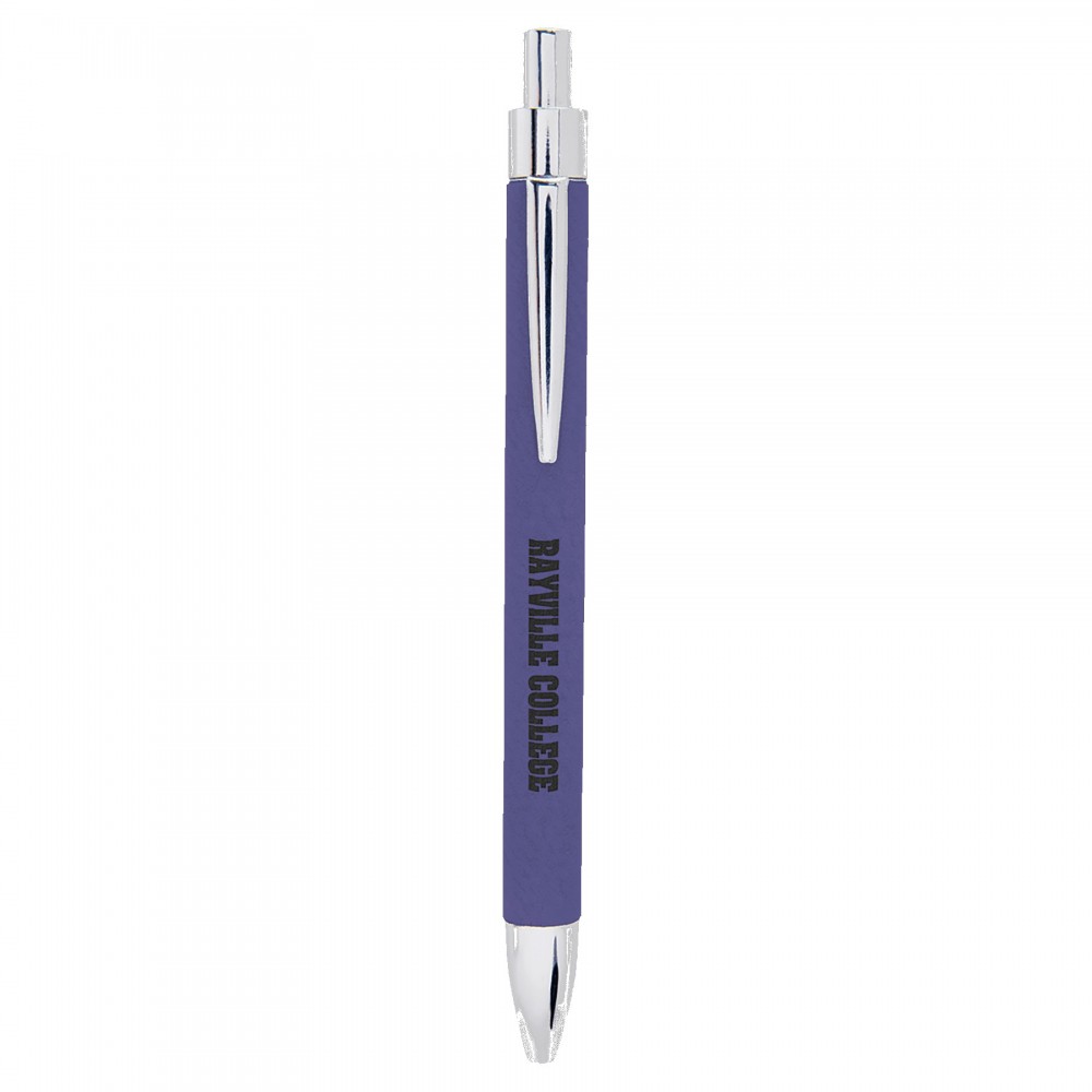 Custom Engraved Purple Leatherette Pen Custom Engraved Purple Leatherette Pen