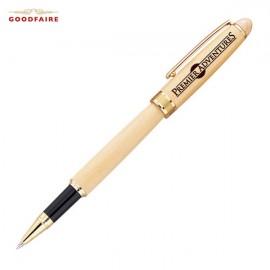 Logo Branded Goodfaire Genuine Wood Collection Rollerball Pen (Natural)