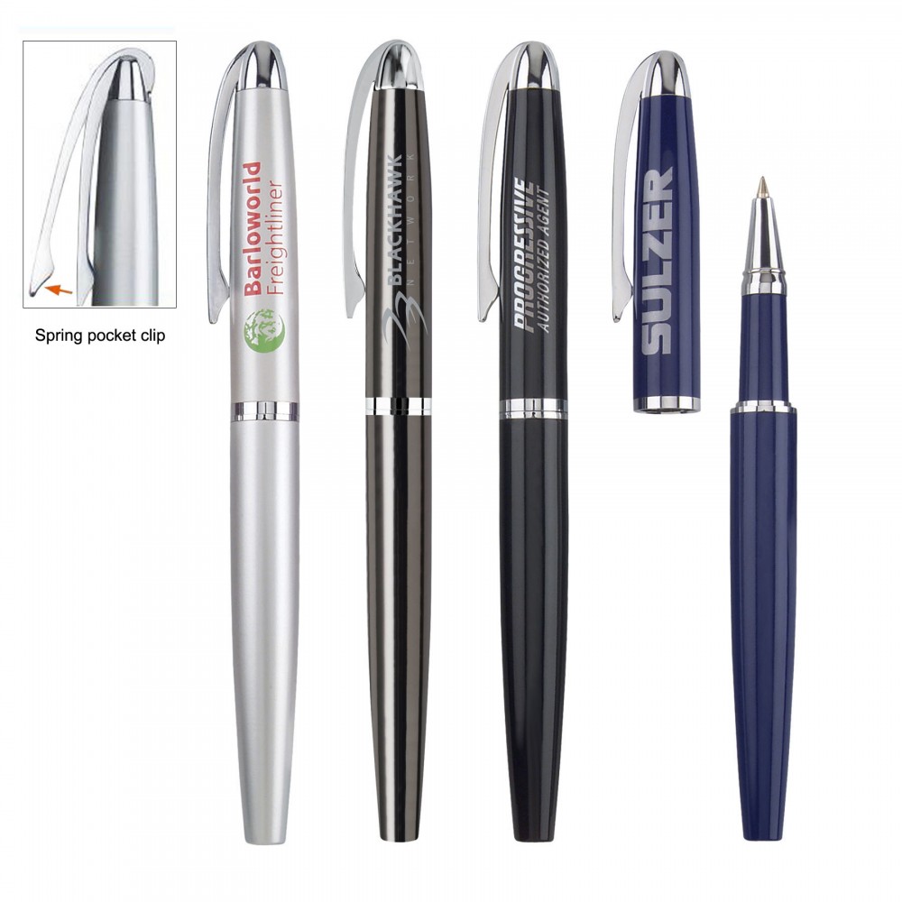 Logo Branded Juno Metal Pen, Rollerball Pen