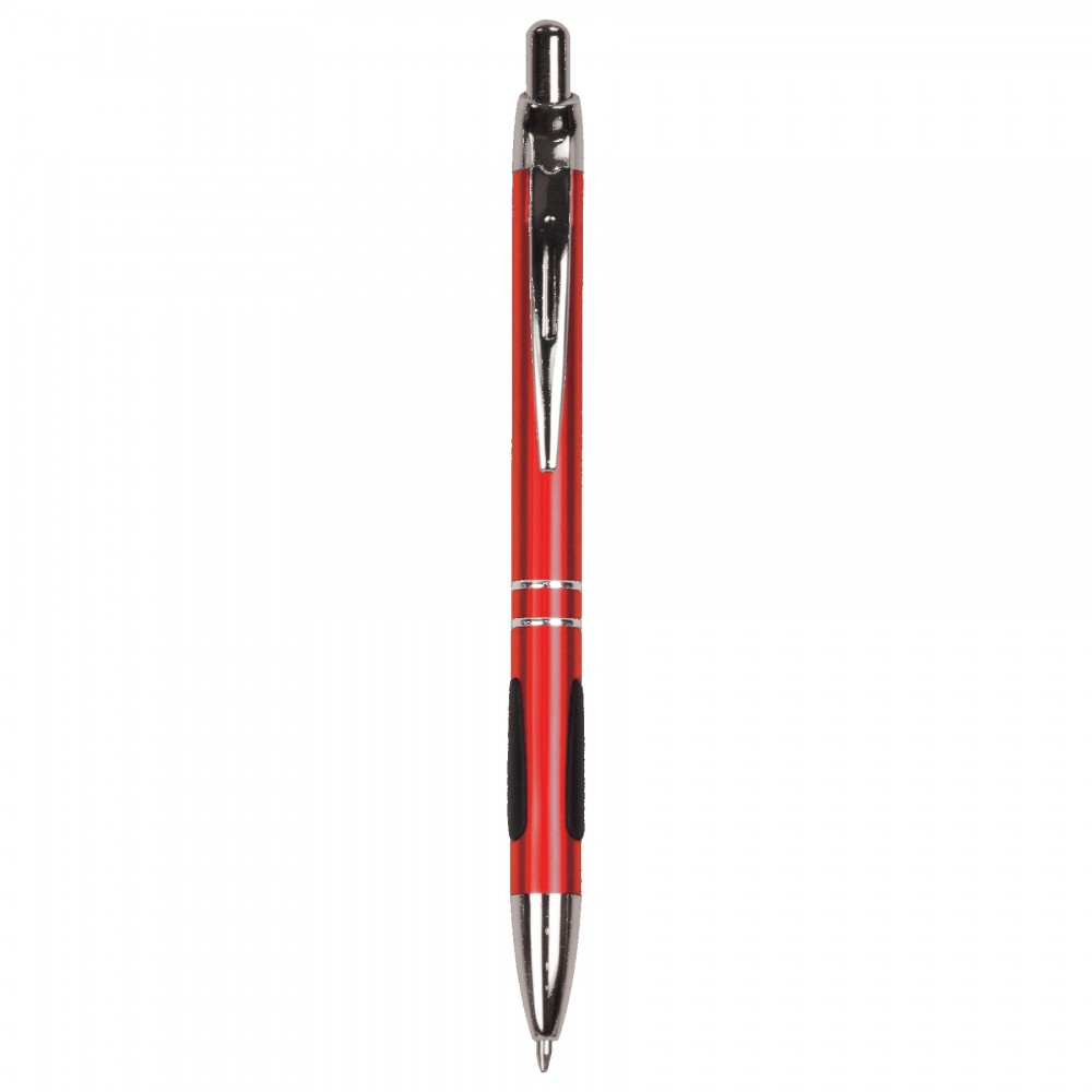 Custom Engraved Red with Silver Trim Pen with Gripper Custom Engraved Red with Silver Trim Pen with Gripper