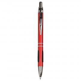 Custom Engraved Red with Silver Trim Pen with Gripper