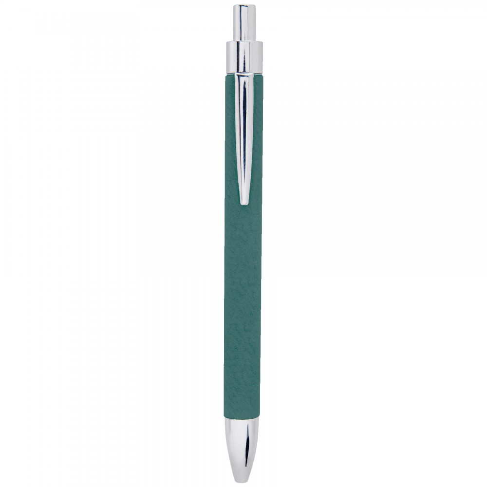 Custom Imprinted Ocean Blue Leatherette Pen Custom Imprinted Ocean Blue Leatherette Pen