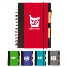 Union Printed, Eco Spiral Notebook Journal with Pen, Logo Branded