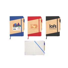 Logo Branded Bamboo-inspired Journal & Pen Set