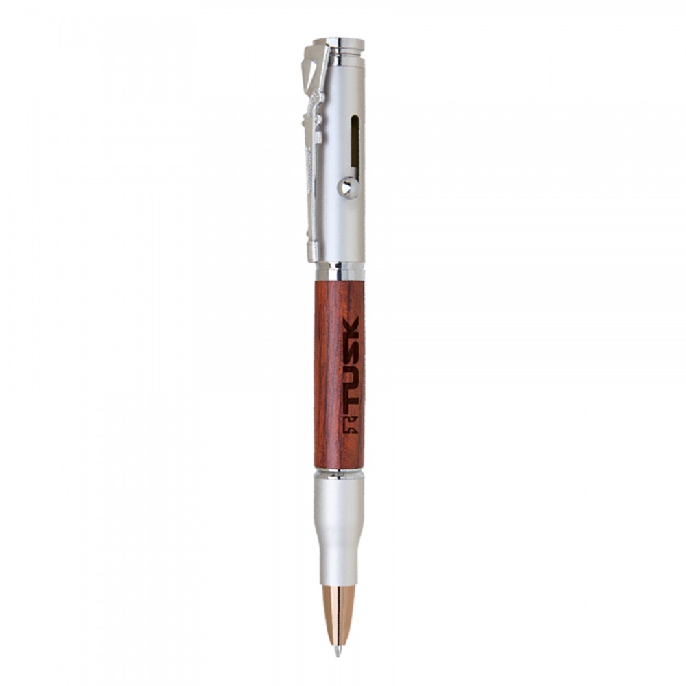 Logo Branded Kielder Bolt Action Wood & Brass Pen Logo Branded Kielder Bolt Action Wood & Brass Pen