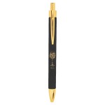 Black/Gold Leatherette Pen Custom Imprinted