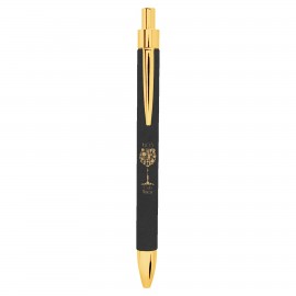 Black/Gold Leatherette Pen Logo Branded