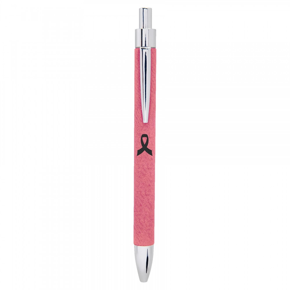 Pink Leatherette Pen Custom Engraved