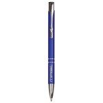 Custom Engraved Gloss Blue Ballpoint Pen - Laser Engraved