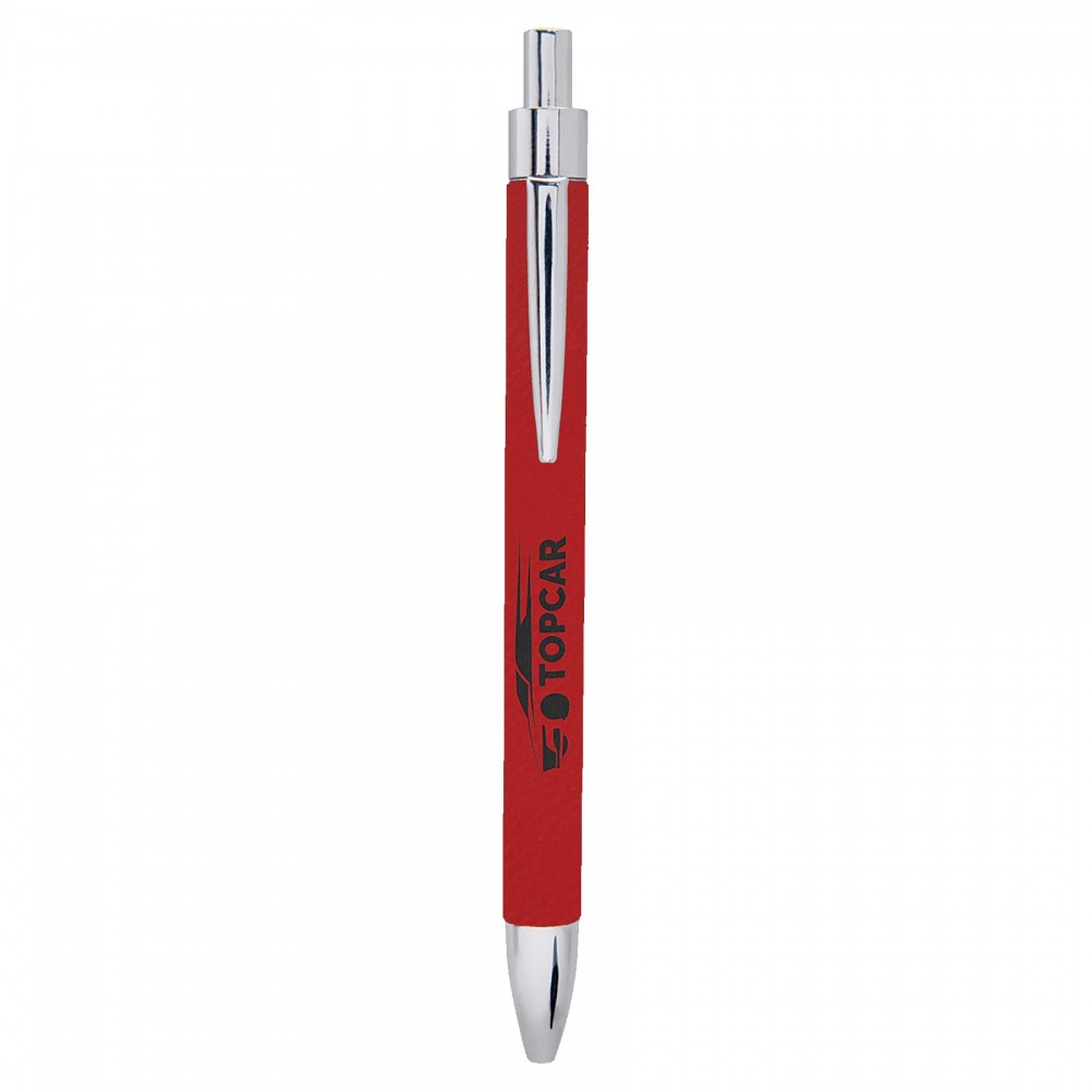 Custom Imprinted Red Leatherette Pen Custom Imprinted Red Leatherette Pen