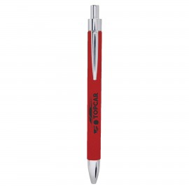Custom Imprinted Red Leatherette Pen
