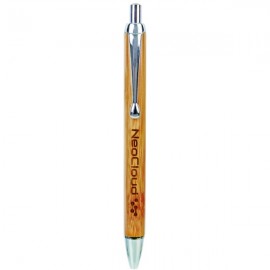 Logo Branded Bamboo with Silver Trim Pen