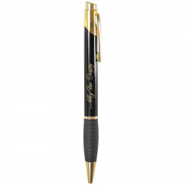 .4" x 5.5" - Gold Trim Pen with Gripper Custom Imprinted