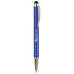 Blue with Silver Trim Pen with Stylus Custom Engraved