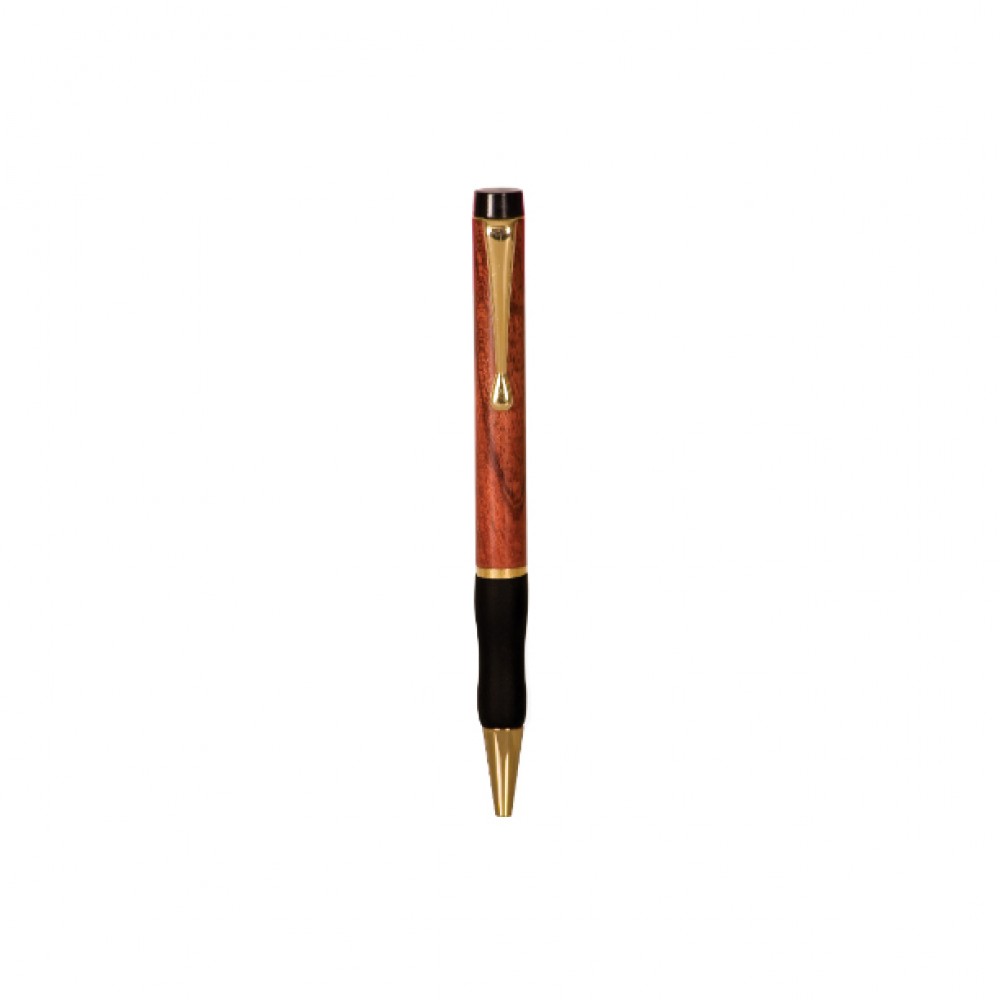 5.125" Rosewood Pen with Gripper Custom Engraved