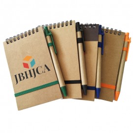 Logo Branded Eco Notebook Pen Set  Logo Branded Eco Notebook Pen Set