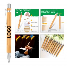 Custom Imprinted Bamboo Click Pens  Custom Imprinted Bamboo Click Pens