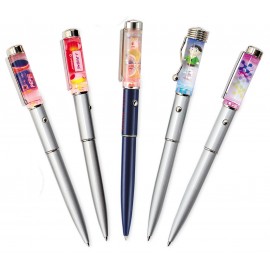 7 Color Floating LED Pen / Liquid Top Flat / Floating Miniature Custom Engraved