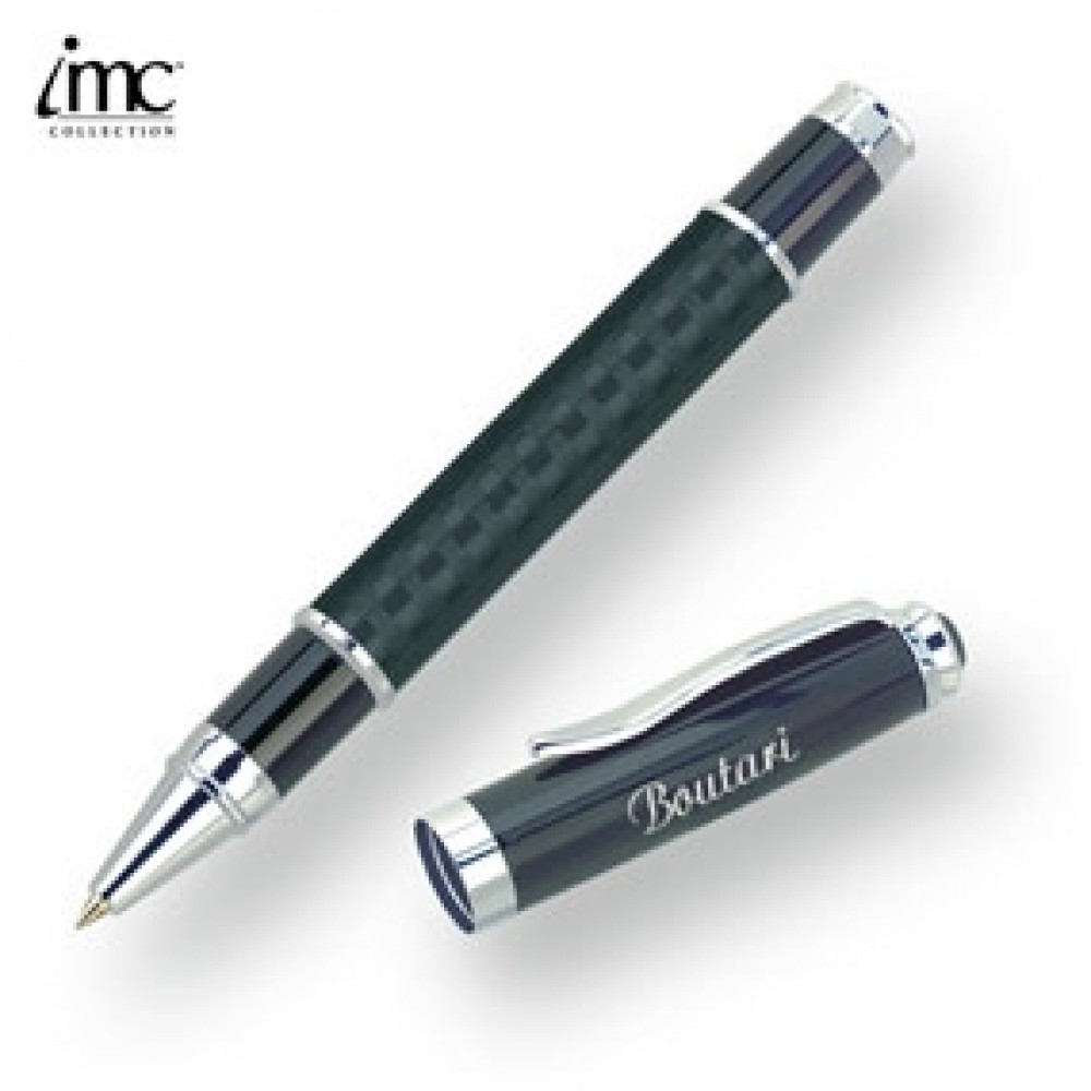 Custom Imprinted Carbon Cap Off Brass Rollerball Pen Custom Imprinted Carbon Cap Off Brass Rollerball Pen