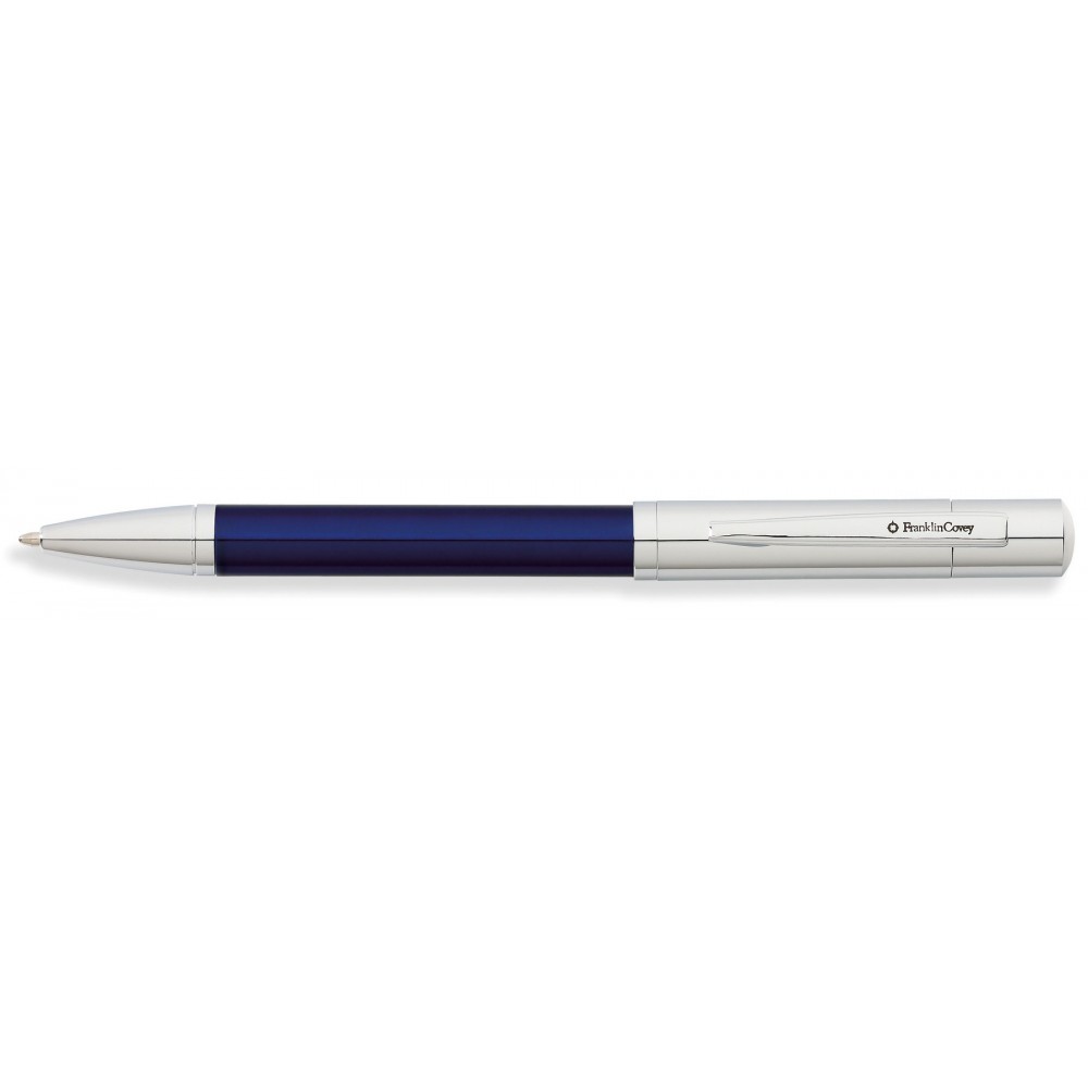 Custom Imprinted Franklin Covey Greenwich Chrome Cap w/blue Lacquer Barrel Ballpen Custom Imprinted Franklin Covey Greenwich Chrome Cap w/blue Lacquer Barrel Ballpen