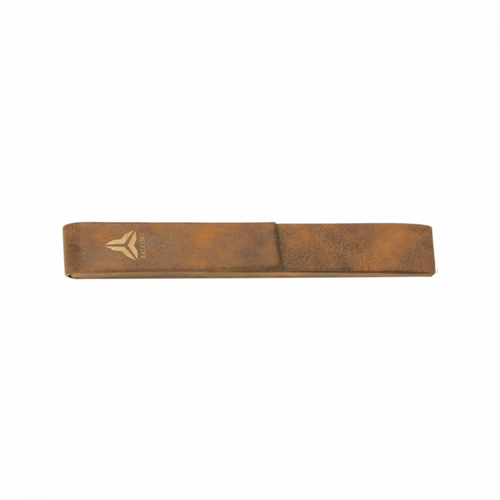 Rustic/Gold Leatherette Single Pen Case Custom Imprinted