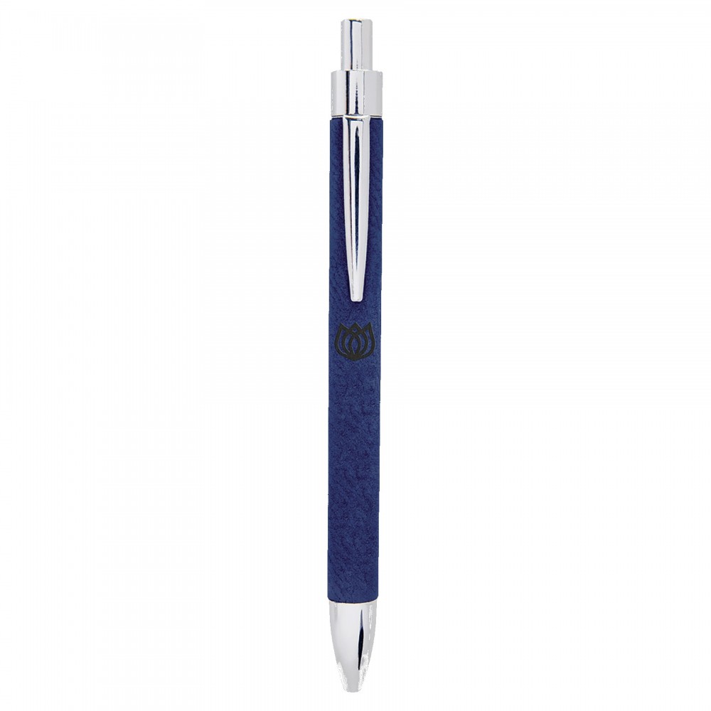 Blue/Black Leatherette Pen Custom Engraved