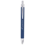 Logo Branded Blue/Silver Leatherette Pen