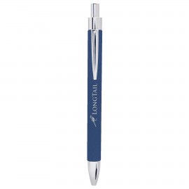 Logo Branded Blue/Silver Leatherette Pen