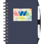Logo Branded Small Value WindowPad ValueLine Notebook w/PenPort & Cougar Pen (5"x7")