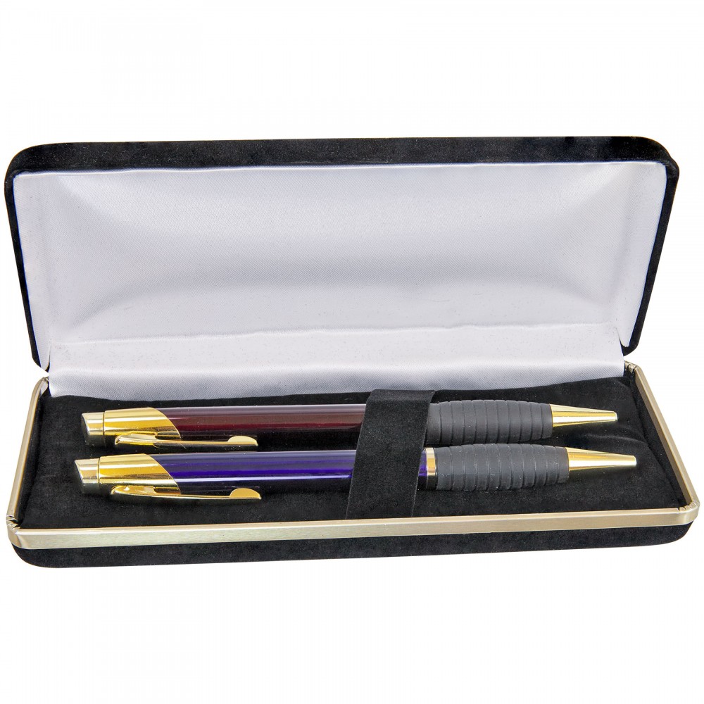 Custom Imprinted 6 1/2" x 2 3/4" Black Velvet Pen Case Custom Imprinted 6 1/2" x 2 3/4" Black Velvet Pen Case