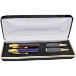 Custom Imprinted 6 1/2" x 2 3/4" Black Velvet Pen Case