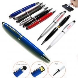3-in-1 Metal Touch 2G USB Pen Logo Branded