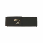 Custom Imprinted Black/Gold Leatherette Double Pen Case