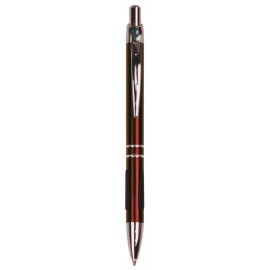 Burgundy Satin - Rubber Grip - Ballpoint Pen - Laser Engraved Custom Engraved