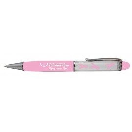 Logo Branded Superior Metal Twist Pen With 3D Breast Cancer Aware Ribbons