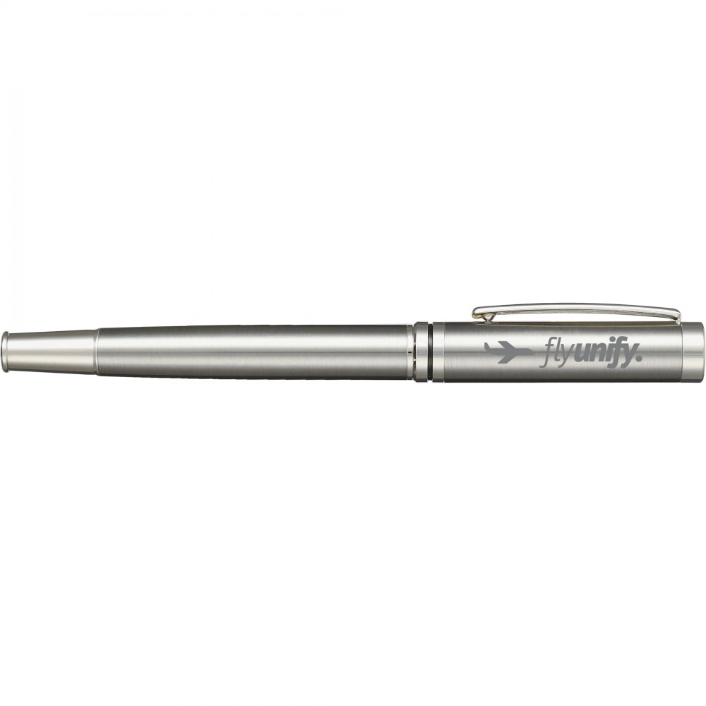 Custom Engraved Recycled Stainless Steel Rollerball Pen Custom Engraved Recycled Stainless Steel Rollerball Pen