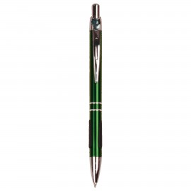 Green with Silver Trim Pen with Gripper Logo Branded