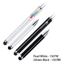 Magnetic Ballpoint And Stylus-pearl White (Screened) Custom Engraved