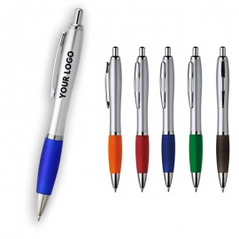 Custom Retractable Click Action Gel Ink Medium Point Ballpoint Pen w/Rubber Section Grip Custom Engraved