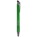 Custom Engraved Ball Point Pen, Green/Silver - Pad Printed