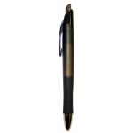 Ball Point Pen, Smoke - Black Pocket Clip - Black Rubber Grip - Pad Printed Custom Imprinted