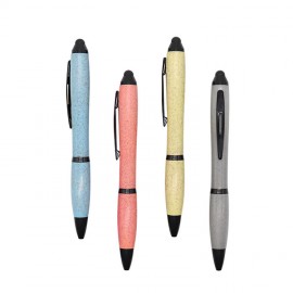 Eco-Friendly Wheat Straw Touch Screen Stylus Ballpoint Pen Logo Branded  Eco-Friendly Wheat Straw Touch Screen Stylus Ballpoint Pen Logo Branded