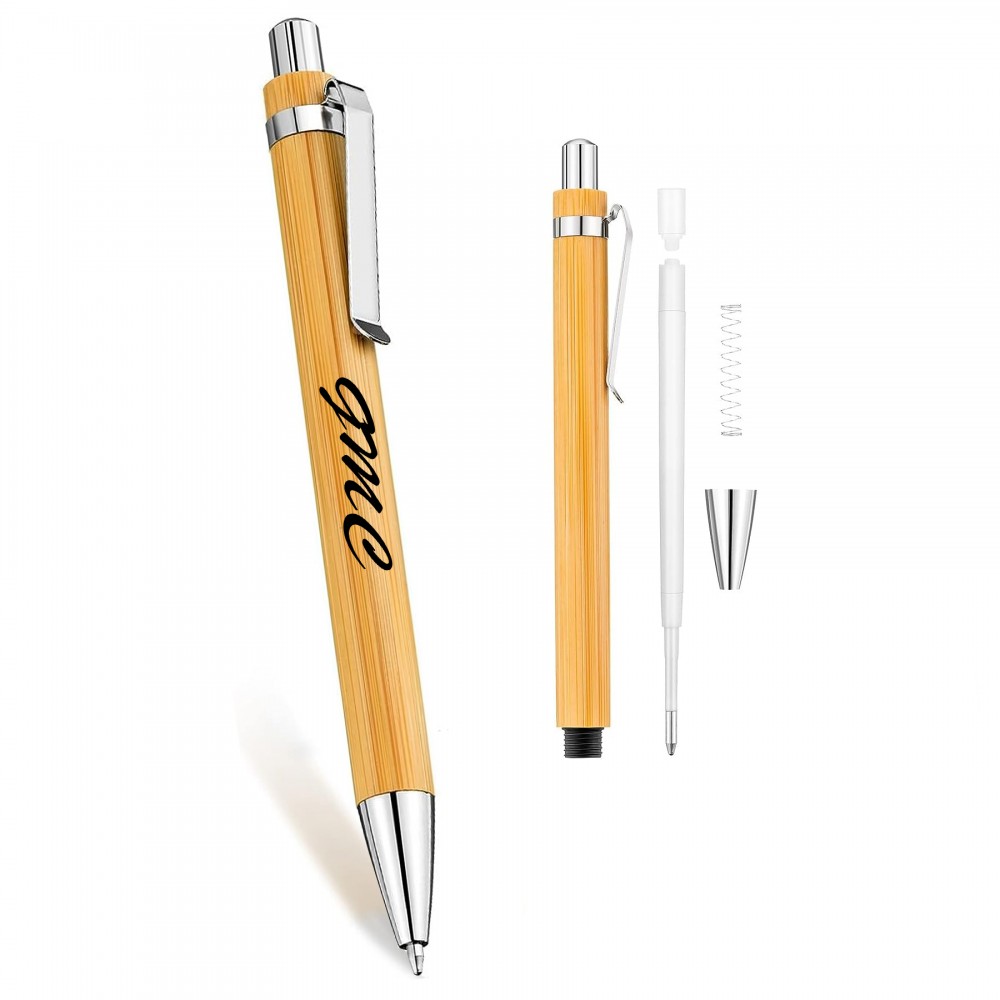 Custom Engraved Bamboo Stylus Pen With Ballpoint