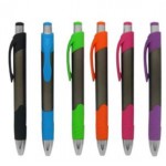 Logo Branded Click Pen - Rubber Grip - Pad Printed